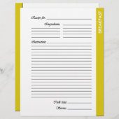 Gele BREAKFAST 2-zijdige Recipe Pages (Voorkant / Achterkant)