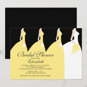 Gele bridesmaids Bridal Shower Invitation Kaart (Voorkant / Achterkant)