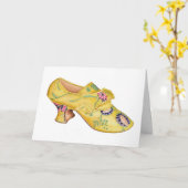 Gele Brocade Shoe Kaart (Gele Bloem)
