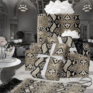 Gele Bronze Light Gold Python Snakeskin Cadeaupapier