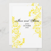 gele bruiloft kaart (Voorkant / Achterkant)