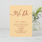 Gele bruiloft receptie kaart (Staand voorkant)