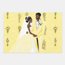 Gele Bruiloft Wrapping Papier Set Inpakpapier Vel