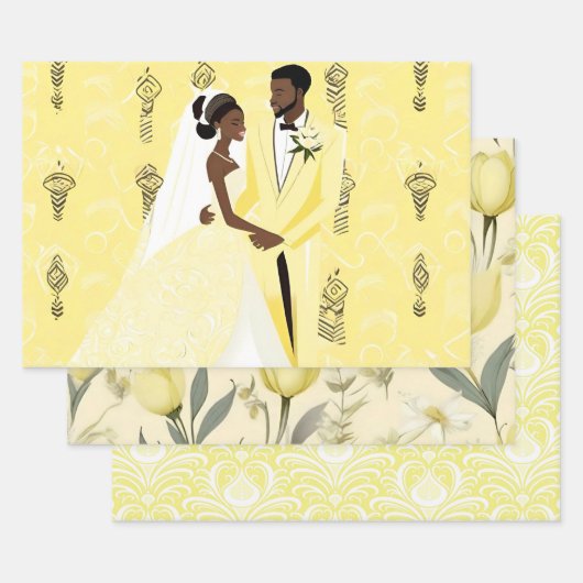 Gele Bruiloft Wrapping Papier Set Inpakpapier Vel (Set)