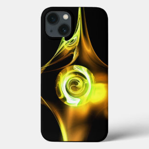 GELE BRUINE WITTE FRACTALE ROOS iPhone 13 HOESJE