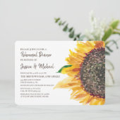 Gele bruine zonnebloem Boho White Rehearsal Kaart (Staand voorkant)