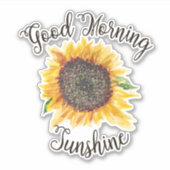 Gele bruine zonnebloem Goede ochtend Sunshine Sticker (Voorkant)