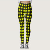 Gele Buffel Groot geruite Leggings (Voorkant)