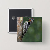 Gele-buiksapper (mannelijk) vierkante button 5,1 cm (Voorkant /achterkant)