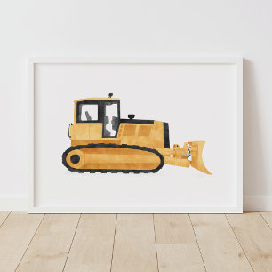 Gele Bulldozer Bouw Kinderkamer Decoratie