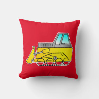 Gele Bulldozer Kussen, Bouw Kinder Decoratie Kussen