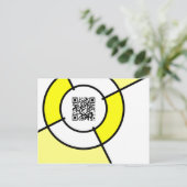gele bulseye QR-code Briefkaart (Staand voorkant)