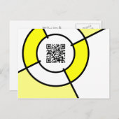 gele bulseye QR-code Briefkaart (Voorkant / Achterkant)