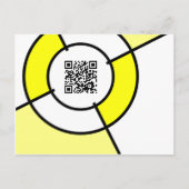 gele bulseye QR-code Briefkaart (Voorkant)