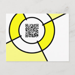 gele bulseye QR-code Briefkaart