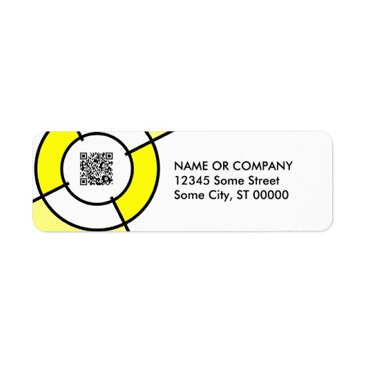 gele bulseye QR-code Etiket (Voorkant)