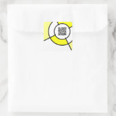 gele bulseye QR-code Vierkante Sticker (Tas)