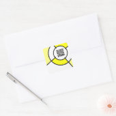 gele bulseye QR-code Vierkante Sticker (Envelop)