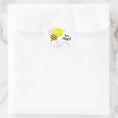 Gele Bumble Bee, fijn voor je! Ronde Sticker (Tas)