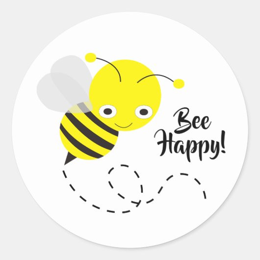 Gele Bumble Bee, fijn voor je! Ronde Sticker (Voorkant)