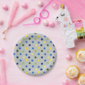 Gele Buttercups en Blue Iris Dot Papieren Bordje (Feest)
