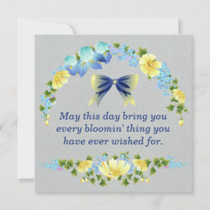 Gele Buttercups en Blue Iris Wenskaart Kaart