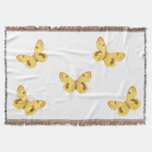 Gele Butterflies  Fine Art Throw Blanket Deken