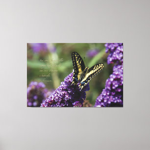 Gele Butterfly I, quote - XL, ~ 60 inch x 40 inch Canvas Afdruk