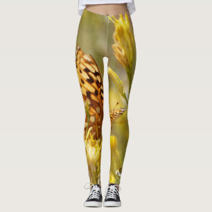 Gele Butterfly-Leggings met persoonlijke naam Leggings