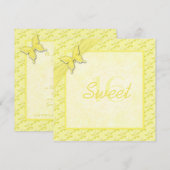 Gele Butterfly Sweet Sixteen Uitnodiging (Voorkant / Achterkant)