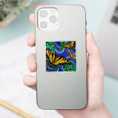 Gele Butterfly Vinyl Sticker (Telefoon)