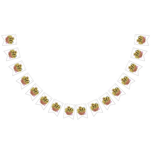 Gele Cactus Bloem 50 en Fabulous Verjaardag Vlaggetjes (Alle)