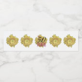 Gele cactus bloem / 50 en Fabulous verjaardag Waterfles Etiket (Enkel label)