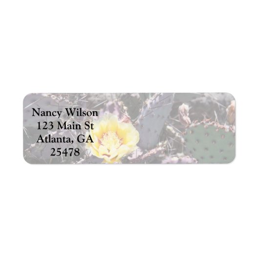 Gele cactus bloem in april etiket (Voorkant)