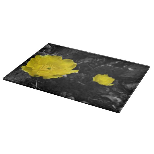 Gele Cactus Bloom Cutting Board Snijplank (Hoek)