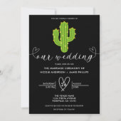 Gele Cactus Hart Feest Liefde Bruiloft Kaart (Voorkant)