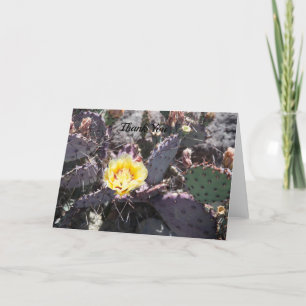 Gele cactusbloem in de lente bedankkaart