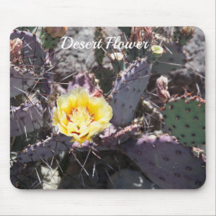 Gele cactusbloem in de lente muismat