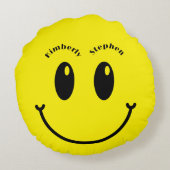 gele cadeau voor een getrouwd stel Uniek Grappig G Rond Kussen (Achterkant)