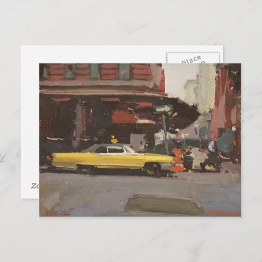 Gele Cadillac 2012 Briefkaart (Voorkant / Achterkant)