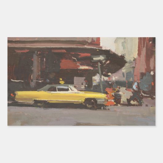 Gele Cadillac 2012 Rechthoekige Sticker (Voorkant)