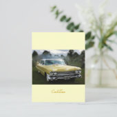 Gele Cadillac Briefkaart (Staand voorkant)
