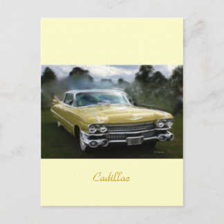 Gele Cadillac Briefkaart