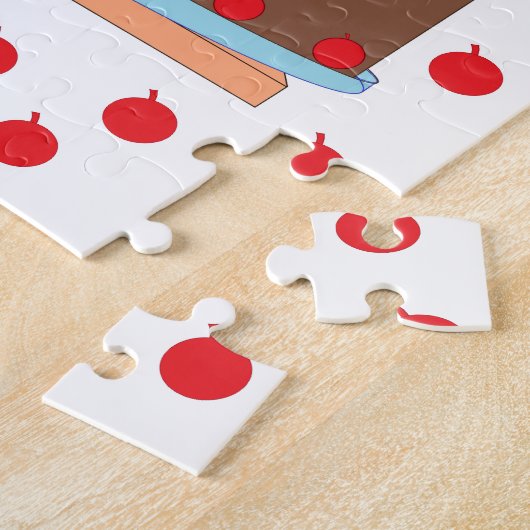 Gele Cake met Chocolade Frosting Legpuzzel (Zijkant)