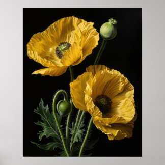 Gele Californische Klaproos Bloemen Kunstprint Pos Poster