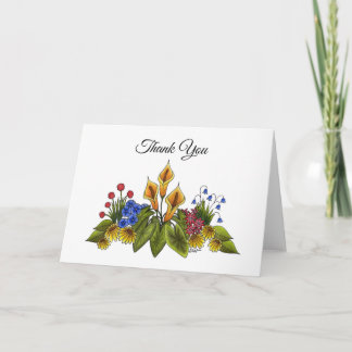 Gele Calla Lelies Bloementuin Doodle Scene Bedankkaart
