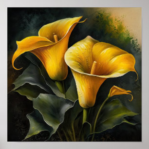 Gele Calla-lelies Lelie Bloem Kunstprint Poster