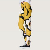 Gele Camellia, schetsmatig bloemig . Leggings (Links)