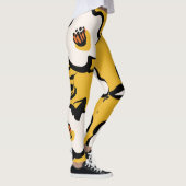 Gele Camellia, schetsmatig bloemig . Leggings (Rechts)