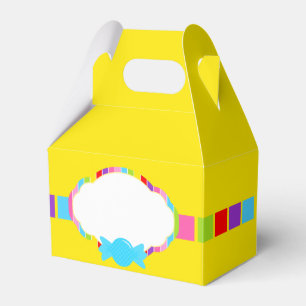 Gele Candyland geïnspireerd Sweet Treat Favor Doze Bedankdoosjes